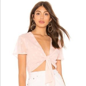 Revolve x Superdown Aylin Star Embellished Tie Crop Top in Blush 🌸
